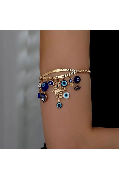 Minnoş Dükkan Evil Eye Beaded Arm Bracelet