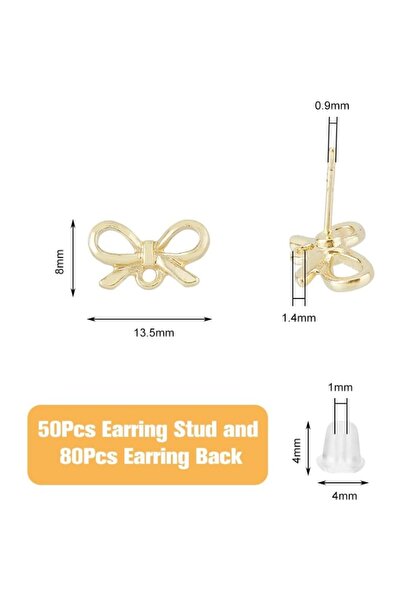 Choice AECH05-10420 1 صندوق 50 قطعة من أقراط الأذن المرصعة بعقدة فيونكة من سب...