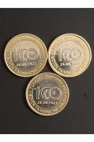 Edi Antik 3 Adet Büyük Taarruz Hatıra Parası. Koleksiyon Para. Hediye Para. 1...
