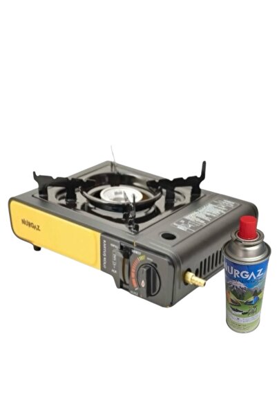 CAMPOUT Nurgaz Kamp Piknik Karavan Ocak Kartuş Hediyeli Küçük Tüpe Uyumlu Ocak ( Siyah Gönderilecek )