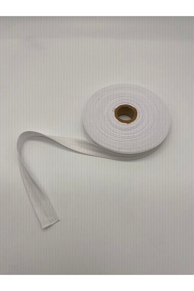Ak Tuhafiye 100% Cotton White Piping 25 Meters Bias Fold 2 cm Width