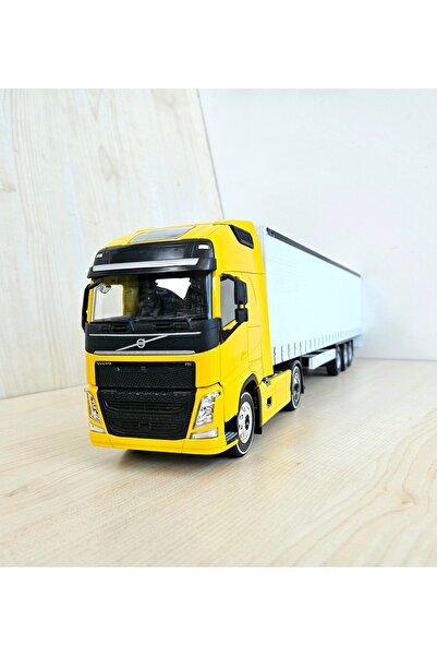 WELLY 1/32 ölçek SARI VOLVO FH4 TENTE DORSELİ TIR MAKETİ