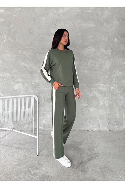 Lady Doll Σετ απλή φόρμα Modal Fabric με ρίγες στο πλάι με απαλή υφή