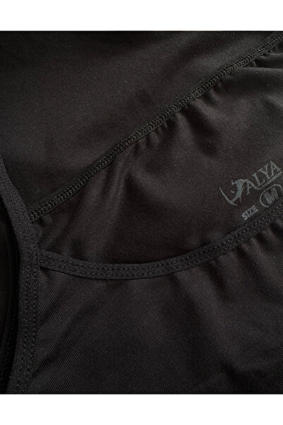 ALYA UNDERWEAR Kadın Pamuklu Ip Askılı Atlet ( 3'lü, Siyah, Beyaz, Ten )