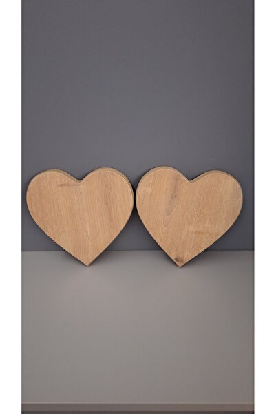 MrtAhşap Ahşap kalp, çok amaçlı dekoratif 2 adet,18 mm mdflam