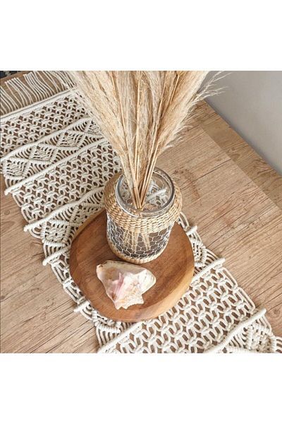Foksan Deri Κάλυμμα τραπεζιού Macrame Runner με δώρο