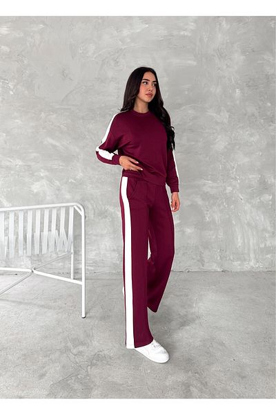 Lady Doll Modal Fabric Side Stripe Soft Texture Plain Tracksuit Set