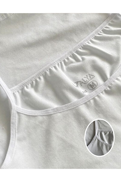 ALYA UNDERWEAR Women's Cotton Rope Strap Oval Neck Tank Top (3 Pieces, 3 Pieces White)