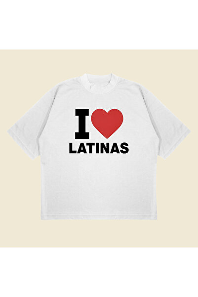 PURE POWER Tricou I Love Latinas Boxy Fit supradimensionat unisex tricou – cu...