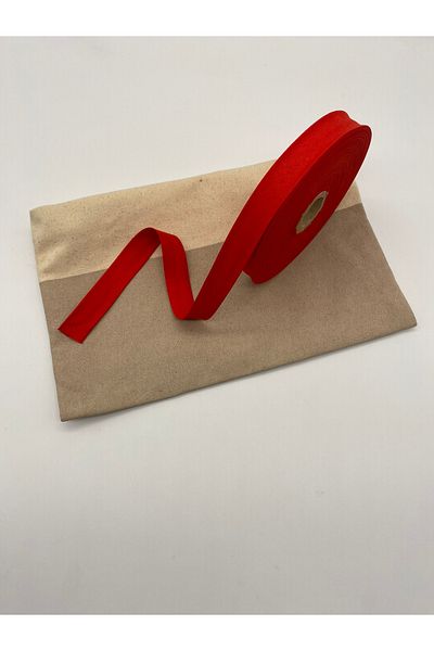 Ak Tuhafiye 100% Cotton Red 25 Meters Length 2 cm Width Bias Folded Cotton Bias Tape