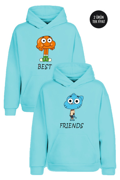 Reyondrop Най-добри приятели 2-компонентен комплект с бяла качулка