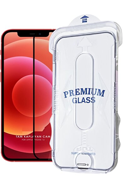 Evax (MAGICBOX TAM) iPhone 12 / 12 Pro Uyumlu Kolay Kurulum Aparatlı Tam Kapl...