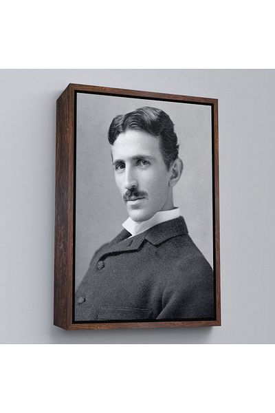 Harita Sepeti Διακοσμητικός πίνακας τοίχου Nikola Tesla με λευκό πλαίσιο