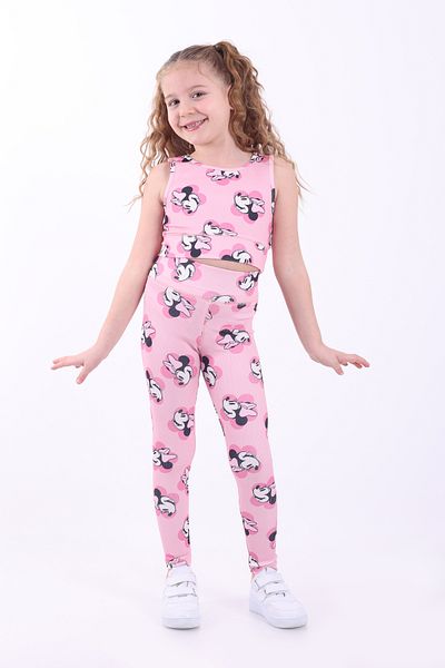 BEBİPA Digital Patterned Girl's Camisole Crop Suit