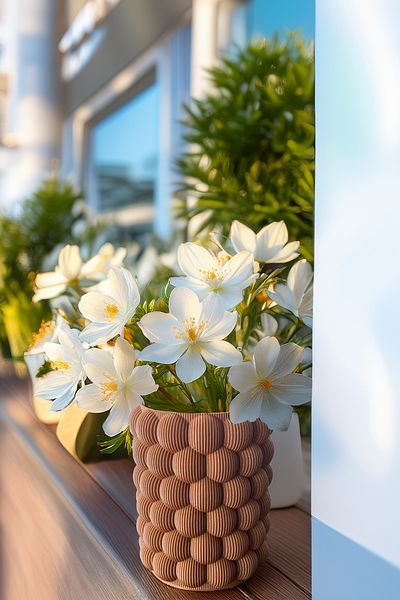 N NOXXO Nordic Decorative Bubble Vase Vegan Pla Brown