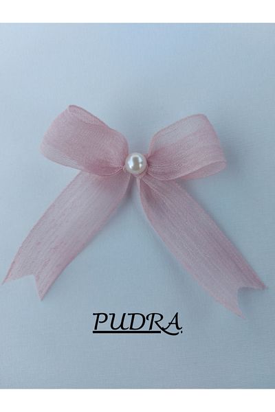 SEVİMLİ TASARİMLAR Pearl Detailed Linen Ribbon Napoli Ready-Made Bow (20 Pieces)