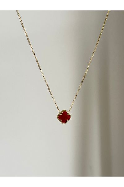 YOUES JEWELRY 316l الصلب كلاريت قلادة المرأة الحمراء