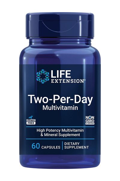 Life Extension Two-Per-Day Multivitamin for Heart, Brain & Cellular Health – Gluten-Free, Non-GMO – 60 Capsules
