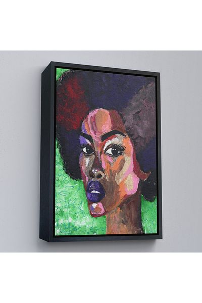 Harita Sepeti Portret de femeie africană cu cadru negru Pictură murală Pop Art