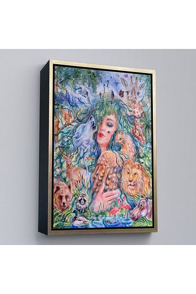 Harita Sepeti Кафява рамка за стенопис с концепция за Световния ден на животните
