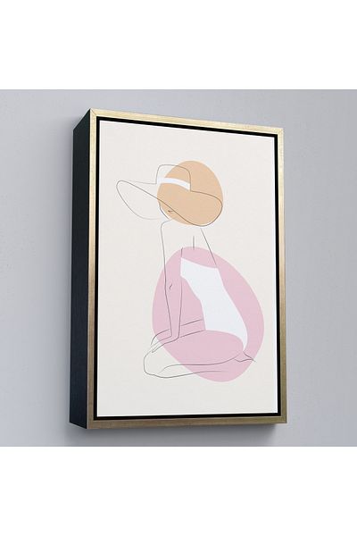 Harita Sepeti Pictură abstractă de femeie cu cadru auriu
