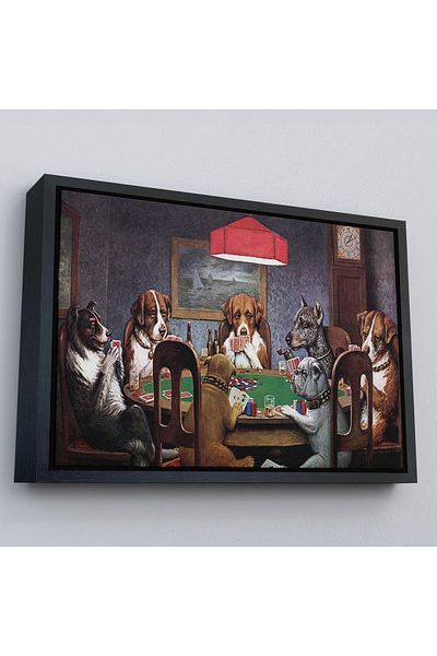 Harita Sepeti Cassius Marcellus Coolidge într-un cadru de aur - Pictură pe pânză de câini care joacă poker