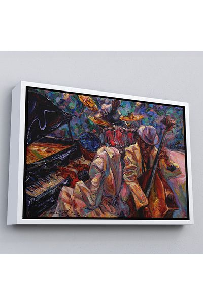 Harita Sepeti Pictură de perete a trupei de muzică jazz cu cadru alb