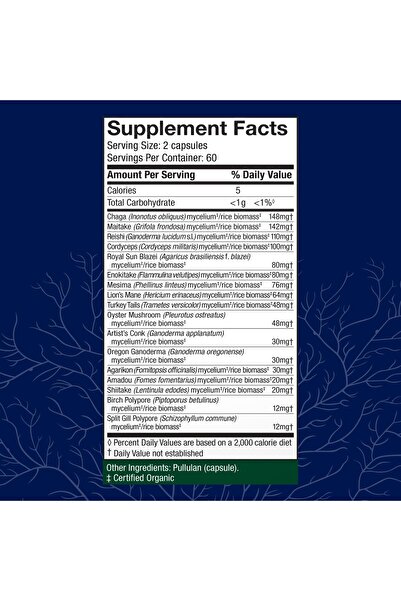 Host Defense MyCommunity Capsules - 17 Species Mushroom Blend for Immune Support - 120 Capsules (60 Servings)