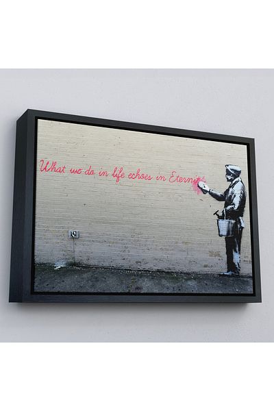 Harita Sepeti Tablou de artă scrisă cu rame aurii Bansky's Life We Do Is Reverberate in Eternity