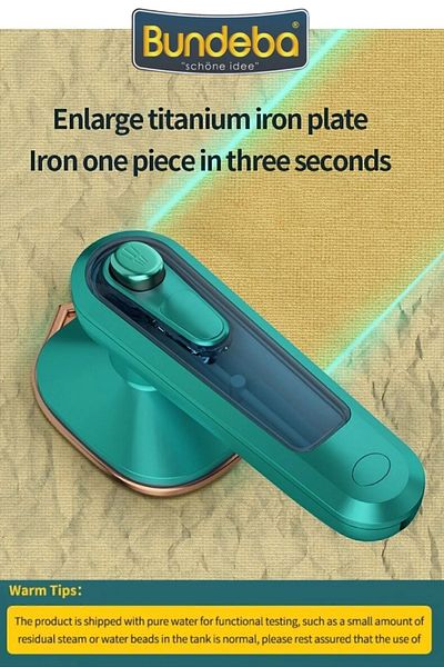 Bundeba Pink Portable Mini Travel Iron - Steam and Electric Light Portable