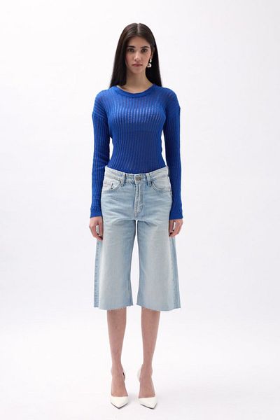 modaserdem    Ribbed Transparent Blouse