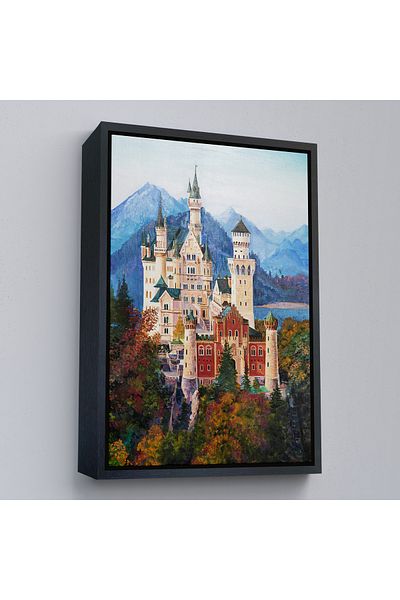 Harita Sepeti Într-un cadru auriu Bavaria Germania Castelul NeuschwansteinÎn tablou de pânză