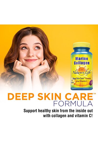 Nature's Life Natures Life Marine Collagen + Vitamin C | Deep Skin Care | 30 Servings, 60 Caps