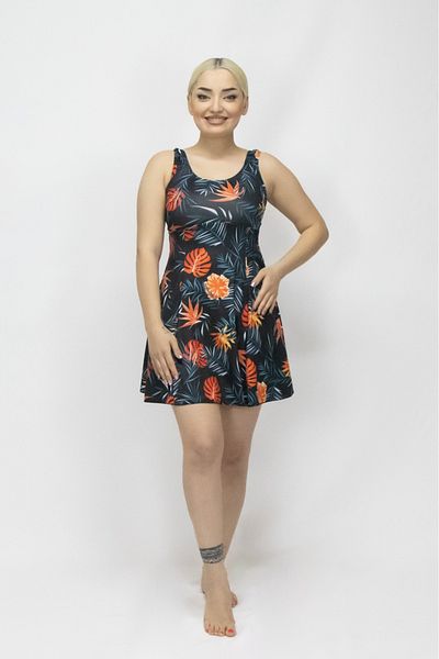 Lio20 My-O Women's Dress Swimsuit with Shorts Patterned Lycra Swimsuit 38-52