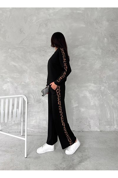 sportiness Wide Stripes Soft Texture Modal Fabric Tracksuit Set