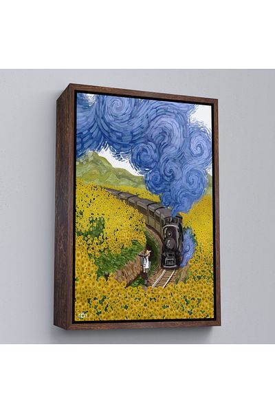Harita Sepeti Pictură murală de Vincent van Gogh, cu cadru alb