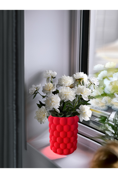 N NOXXO Nordic Decorative Bubble Vase Vegan Pla Red