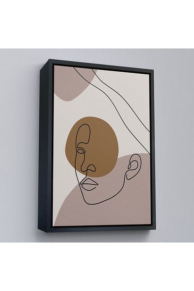Harita Sepeti Pictură abstractă a feței de femeie cu cadru auriu