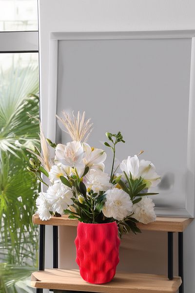 N NOXXO Nordic Decorative Volume Vase Vegan Pla Red