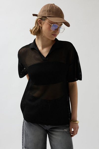 TUA MODA Tua Moda Polo Neck Transparent T-Shirt
