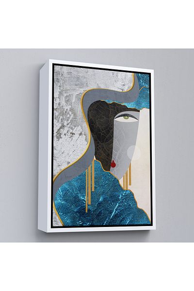 Harita Sepeti Pictură abstractă a feței de femeie cu cadru alb
