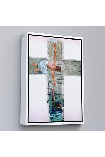Harita Sepeti Heaven with White Frame Savior Jesus Canvas Print,There Is No Greater Love Than Us Canvas Print