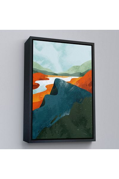Harita Sepeti Pictură abstractă de vară cu cadru auriu