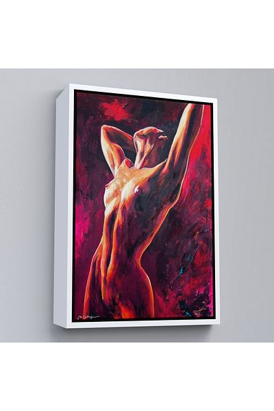 Harita Sepeti Pictură decorativă de perete pentru femeie nudă, cu cadru alb