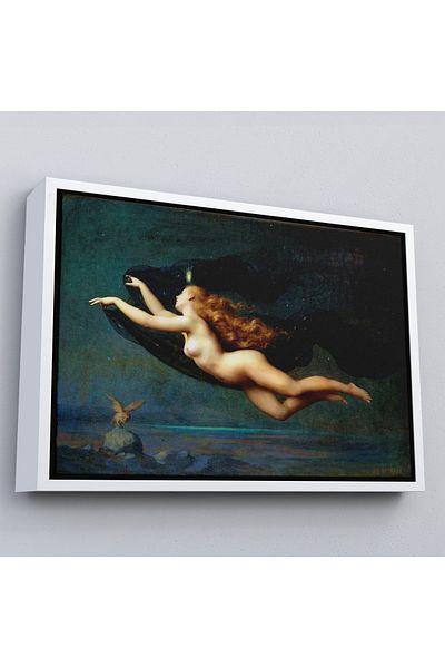Harita Sepeti La Nuit de Auguste Raynaud Pictură pe pânză cu cadru alb, artă clasică