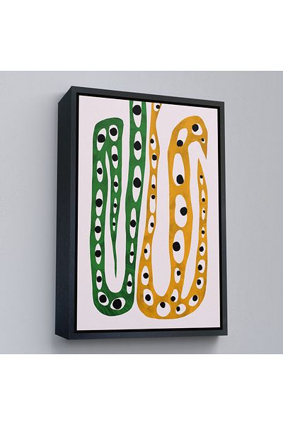 Harita Sepeti Pictură cu șarpe ezoterice cu ochi abstracti într-un cadru auriu