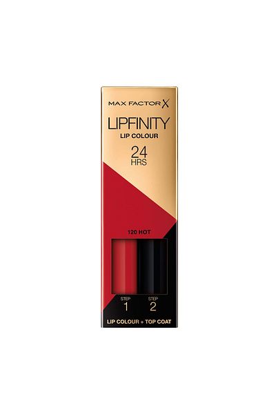 Max Factor X Lipfinity Lip Color, 120 Hot, Step 1: 2.3 ml & Step 2: 1.9 g