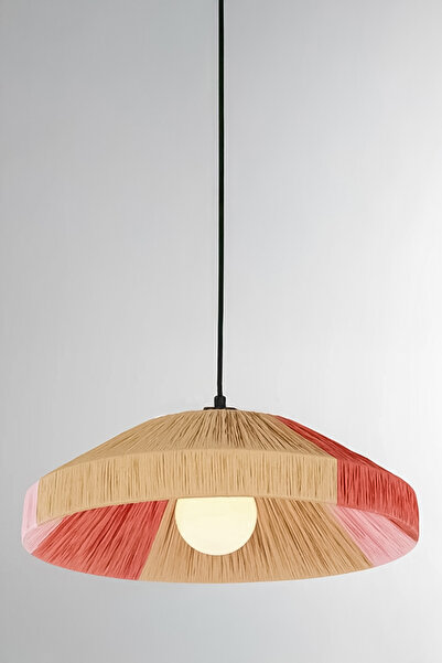 NYLife Çift Renkli Rafya Modern Bohem Rustik Özel Avize