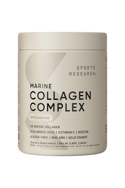 Sports Research Collagen Beauty Complex with Hyaluronic Acid, Vitamin C, Biotin | Pescatarian, Keto (30 Servings)