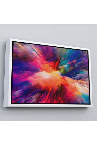 Harita Sepeti Culori creative Pictură în ulei Aspect Pictură decorativă pe pânză de perete cu cadru alb